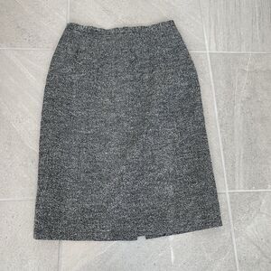 Talbots Tweed Gray Wool Size 8 Pencil Skirt